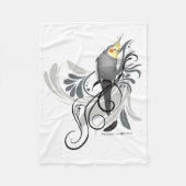 Graue Cockatiel-Decke Fleecedecke (Vorderseite)