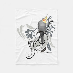 Graue Cockatiel-Decke Fleecedecke