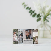 Graue Collage QR Code Berufliche Fotografie Visitenkarte (Stehend Vorderseite)