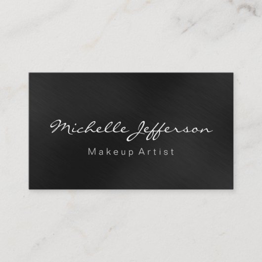 Graue Color Makeup Artist Script Business Card Visitenkarte (Vorderseite)