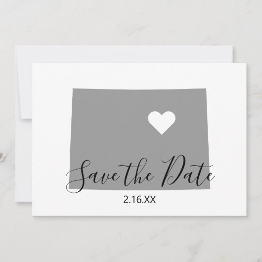 Graue Colorado-Karte Form Save The Date (Vorderseite)
