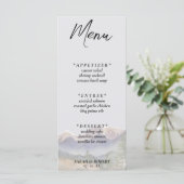 Graue Colorado Rocky Mountain Hochzeitsempfang Menükarte (Stehend Vorderseite)