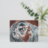 Graue Computerkunst im urn-Gesicht Postkarte (Stehend Vorderseite)