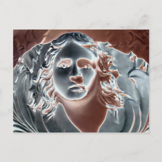 Graue Computerkunst im urn-Gesicht Postkarte (Vorderseite)