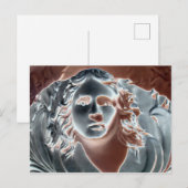 Graue Computerkunst im urn-Gesicht Postkarte (Vorne/Hinten)