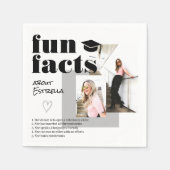 Graue coole Graduate Spaß Fakten Abschluss 2 Fotos Serviette (Vorderseite)