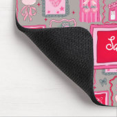 Graue Coquette-Ästhetik, girly-whimsical-Muster Mousepad (Ecke)