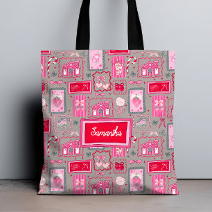 Graue Coquette-Ästhetik, girly-whimsical-Muster Tasche