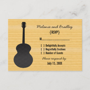 Graue Country Gitarre Response Card RSVP Karte
