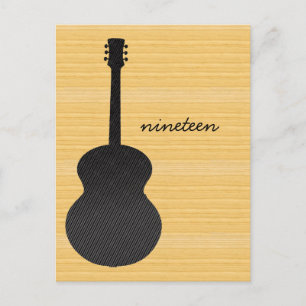 Graue Country Gitarre Tischnummer Postkarte