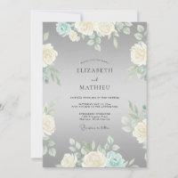 Graue Creme-Blüten-Romanze-Hochzeit