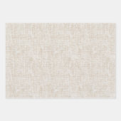 Graue Creme Faux-Leinen-Hochzeit Geschenkpapier Set (Vorderseite 3)