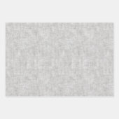 Graue Creme Faux-Leinen-Hochzeit Geschenkpapier Set (Vorderseite)