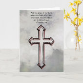 Graue Cross Faith Oaster Bible Verse Card Karte (Gelbe Blume)