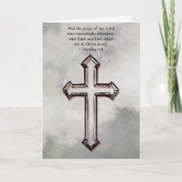Graue Cross Faith Oaster Bible Verse Card Karte