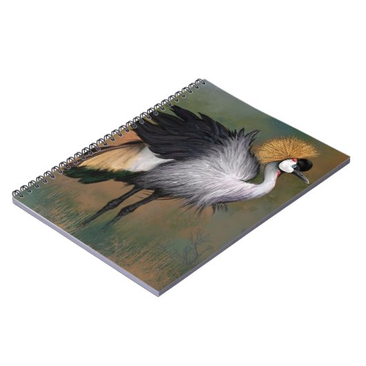 Graue Crowned Crane Bird-Notebook Notizblock (Linke Seite)