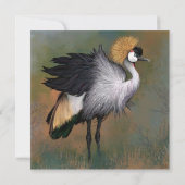 Graue Crowned Crane Card Happy Birthday (Rückseite)