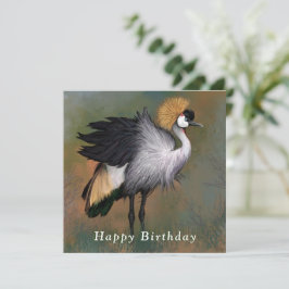 Graue Crowned Crane Card Happy Birthday