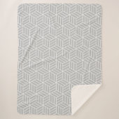 Graue Cube Line gemusterte Sherpa-Decke Sherpadecke (Vorderseite)