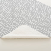Graue Cube Line gemusterte Sherpa-Decke Sherpadecke (3/4)