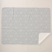 Graue Cube Line gemusterte Sherpa-Decke Sherpadecke (Vorderseite (Horizontal))