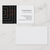 Graue Cubes Pattern Orange Monogram Business Card Visitenkarte (Vorne/Hinten)