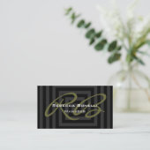 Graue Cubic Spiral Muster Monogram Business Card Visitenkarte (Stehend Vorderseite)