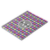Graue Cupcakes, Personalisierter Name Monogram Notizblock (Linke Seite)