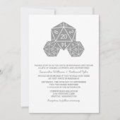 Graue D20 Dice Wedding Einladung (Vorderseite)