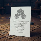 Graue D20 Dice Wedding Einladung