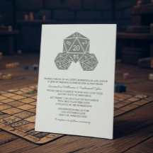 Graue D20 Dice Wedding Einladung