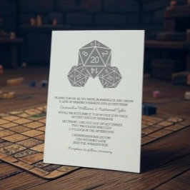 Graue D20 Dice Wedding Einladung
