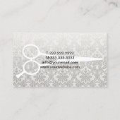 Graue Damaske Haarstühle Elegante Wäsche & Schere Visitenkarte (Rückseite)