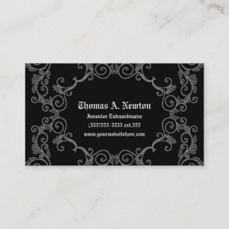 Graue Damaskus Calling Card Gothic Business Card Telefonnummerkarte