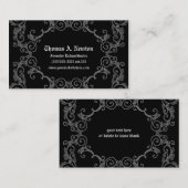 Graue Damaskus Calling Card Gothic Business Card Telefonnummerkarte (Vorne/Hinten)