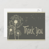Graue Dankbarkeit Dandelion Floral Grußkarte Postkarte (Vorne/Hinten)
