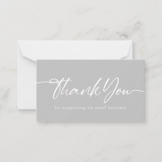 Graue Dankeschön für die Unterstützung meines klei Mitteilungskarte (Vorderseite)