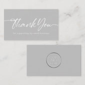 Graue Dankeschön für die Unterstützung meines klei Mitteilungskarte (Vorne/Hinten)