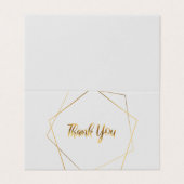 Graue Dankeschön Karten mit goldenen Pentagons (Außenseite Aufgefaltet)
