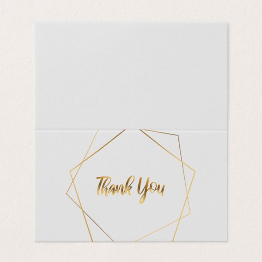 Graue Dankeschön Karten mit goldenen Pentagons (Außenseite Aufgefaltet)
