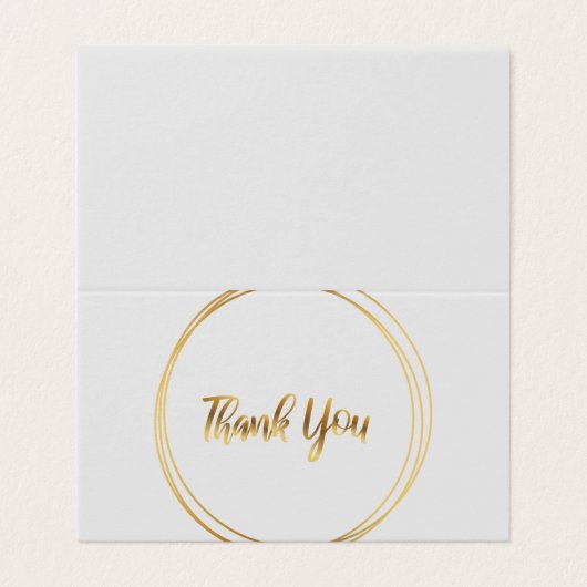 Graue Dankeskarten mit goldenen Kreisen (Außenseite Aufgefaltet)