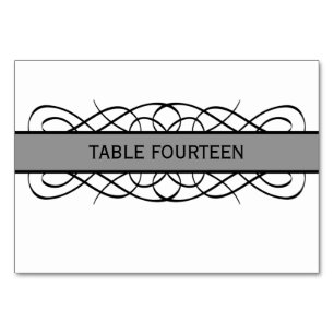 Graue Deko Blühe Tischkarte Tischnummer