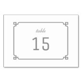 Graue Deko Chic Table Card Tischnummer (Vorderseite)