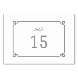 Graue Deko Chic Table Card Tischnummer