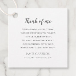 Graue denken Sie an mich Feier der Foto-Kerze Geschenkanhänger