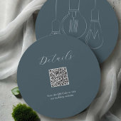 Graue Details QR Code Card Industrial Chic Wedding Einladung