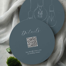 Graue Details QR Code Card Industrial Chic Wedding Einladung