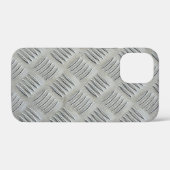 Graue Diamant-Aluminium-Plattenstruktur Case-Mate iPhone Hülle (Rückseite (Horizontal))