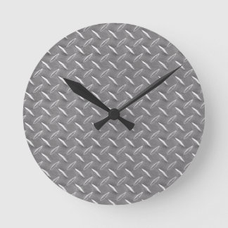 Graue Diamant-Platte Runde Wanduhr