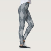 Graue Diamantform-Rautenmuster-Druck-Leggings Leggings (Rechts)